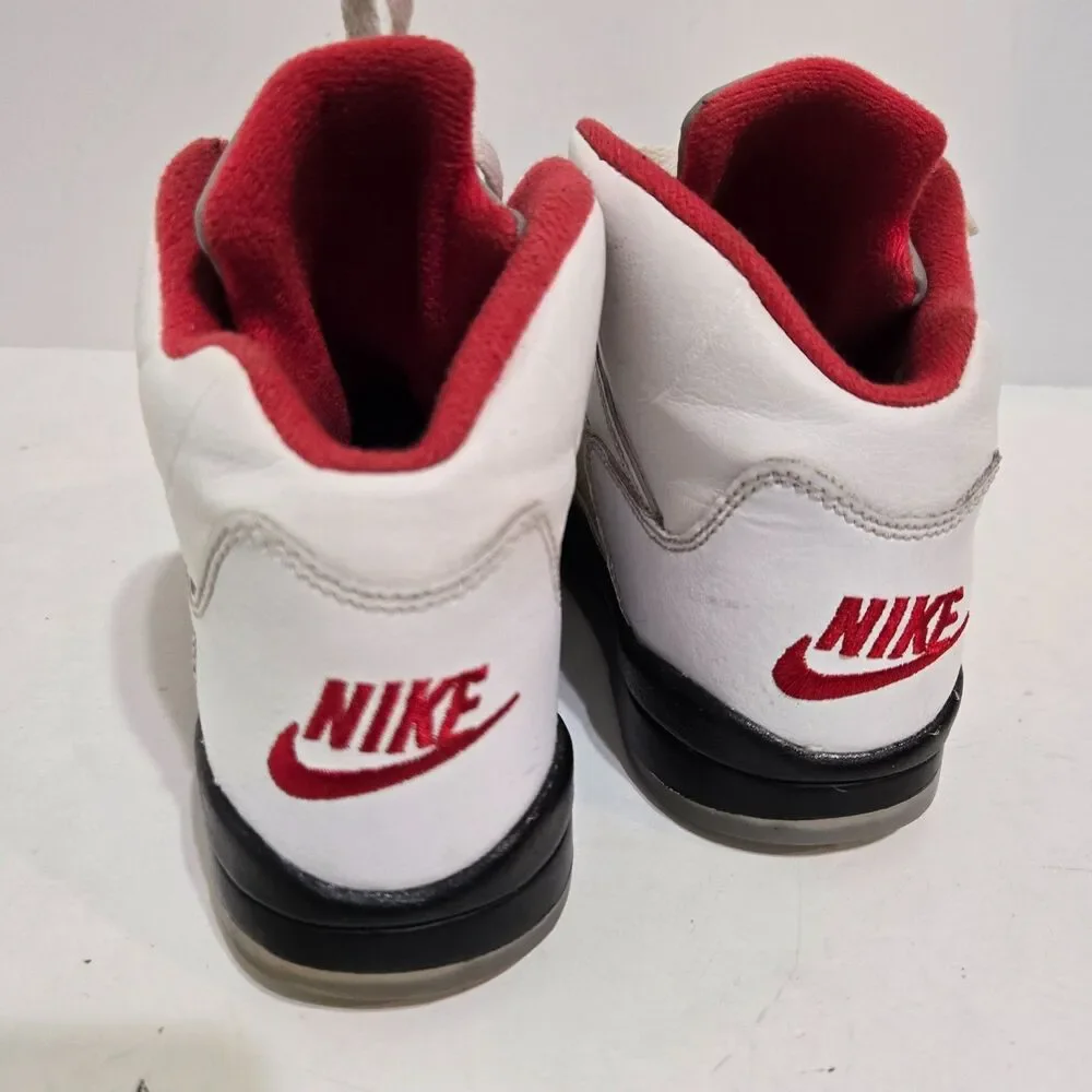 Nike Air Jordan 5 Retro FireRed SilverTongue 440889-102 Youth 1 / 32.5 Sneakers - Picture 4 of 6